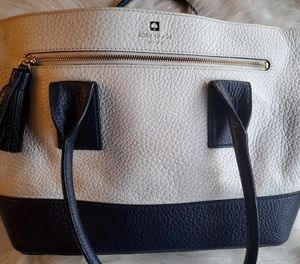 Kate Spade Navy and White Leather Tote
